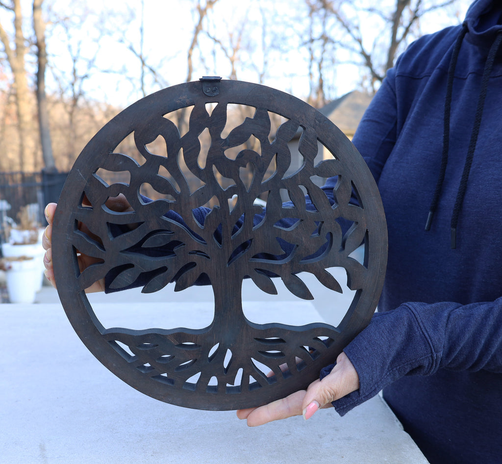 Handcrafted Wooden Tree of Life Wall Decor Hanging Art - DharmaObjects