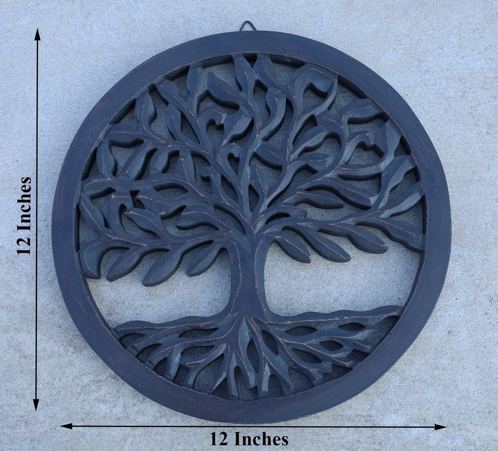 Handcrafted Wooden Tree of Life Wall Decor Hanging Art - DharmaObjects