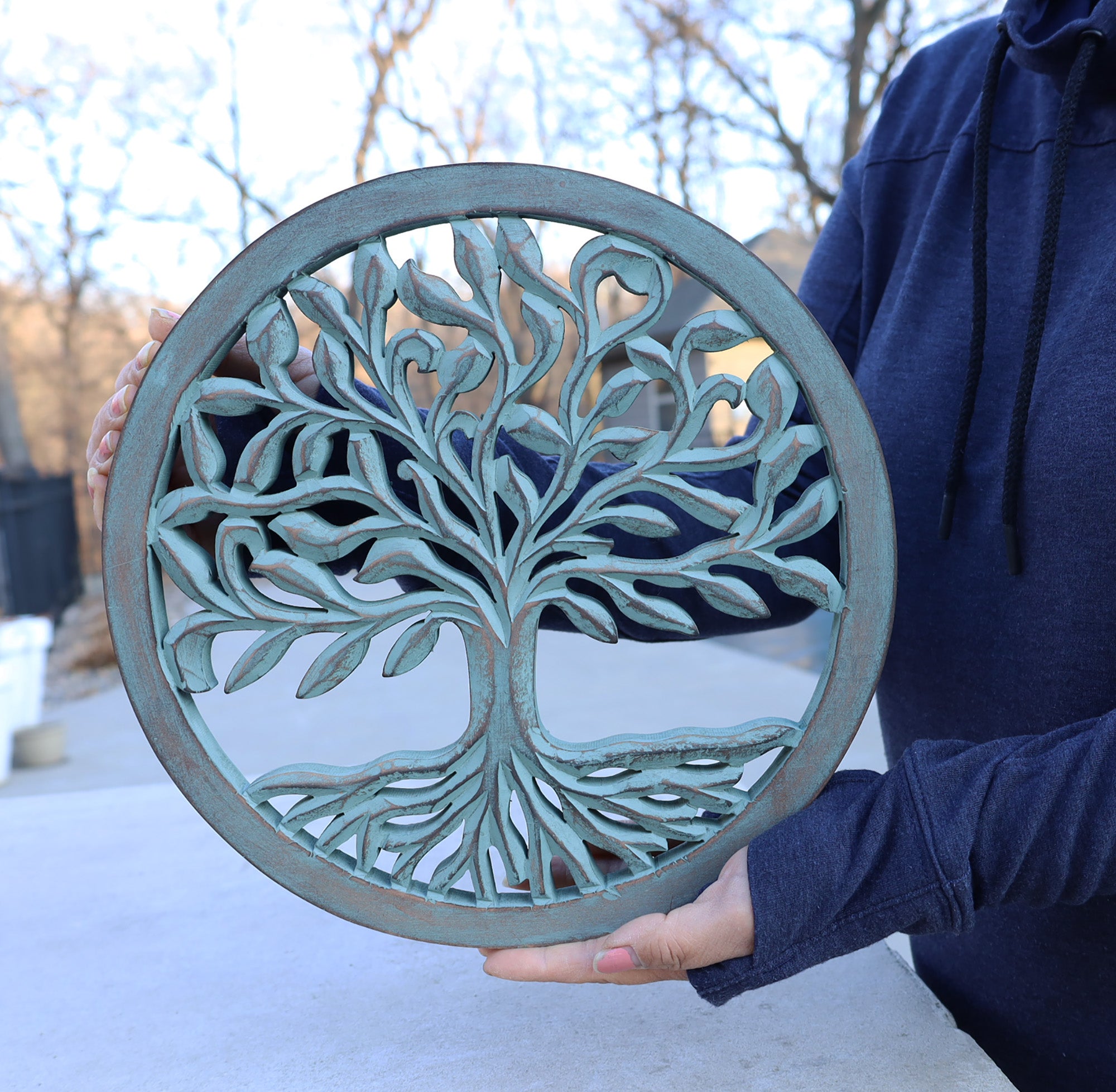 Handcrafted Wooden Tree of Life Wall Decor Hanging Art - DharmaObjects