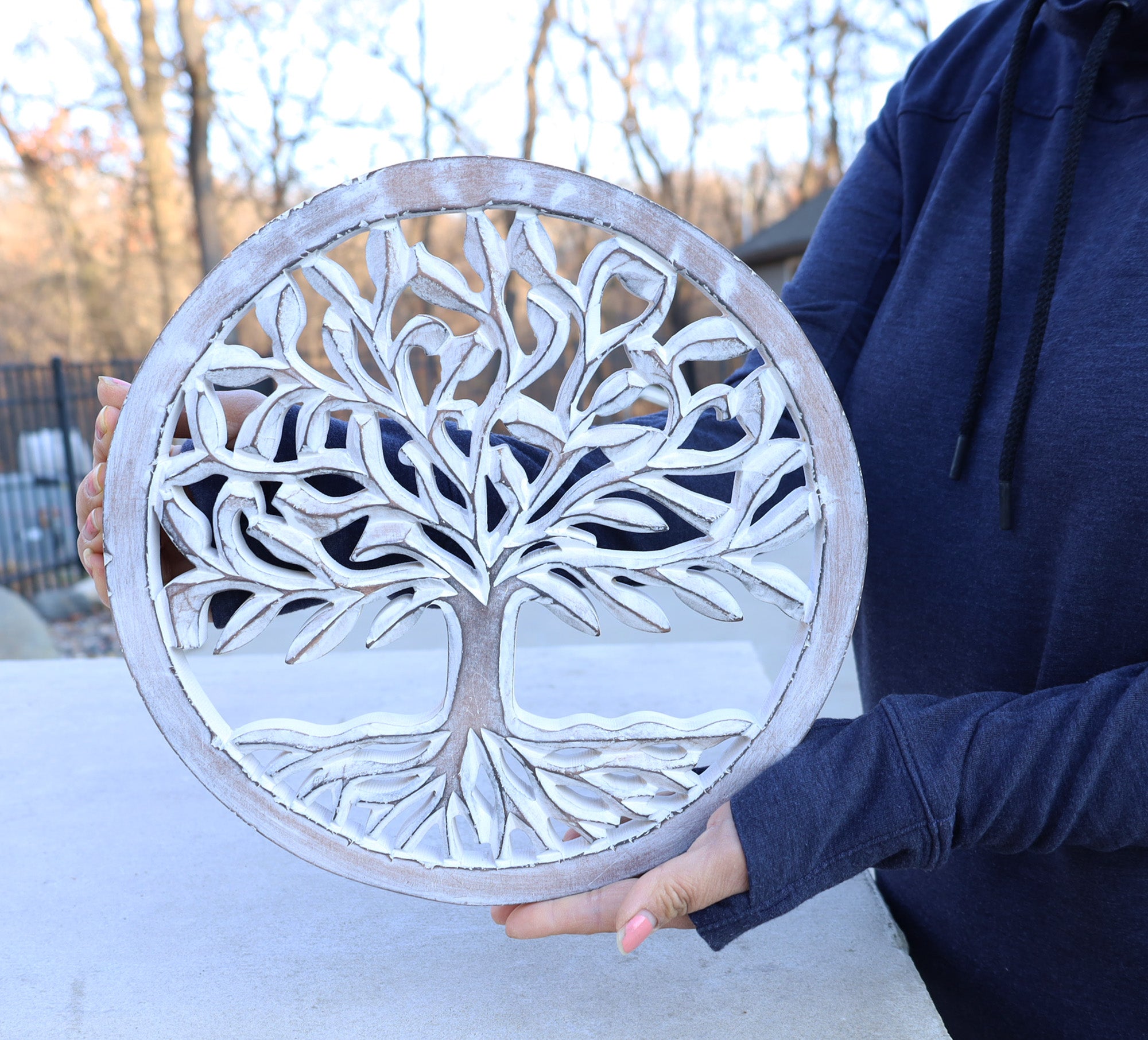 Handcrafted Wooden Tree of Life Wall Decor Hanging Art - DharmaObjects
