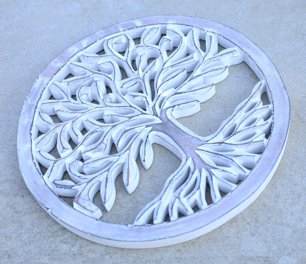 Handcrafted Wooden Tree of Life Wall Decor Hanging Art - DharmaObjects