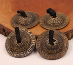 2 Pairs Brass Om Namah Shivaya Finger Cymbals Zills for Belly Dancing - DharmaObjects