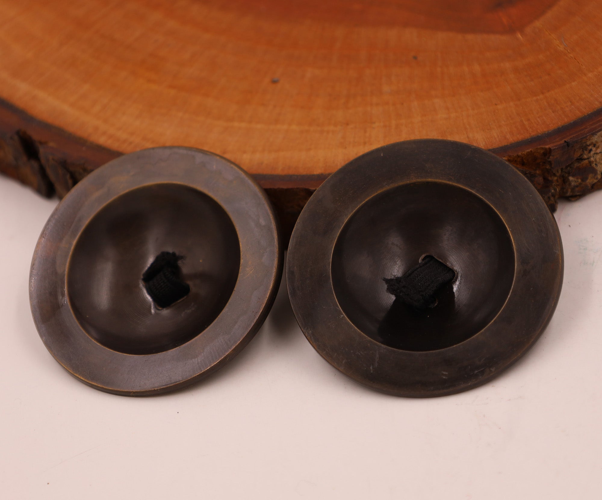 2 Pairs Brass Om Namah Shivaya Finger Cymbals Zills for Belly Dancing - DharmaObjects