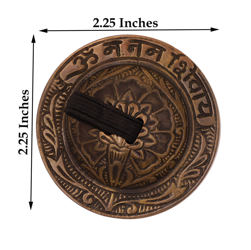 2 Pairs Brass Om Namah Shivaya Finger Cymbals Zills for Belly Dancing - DharmaObjects