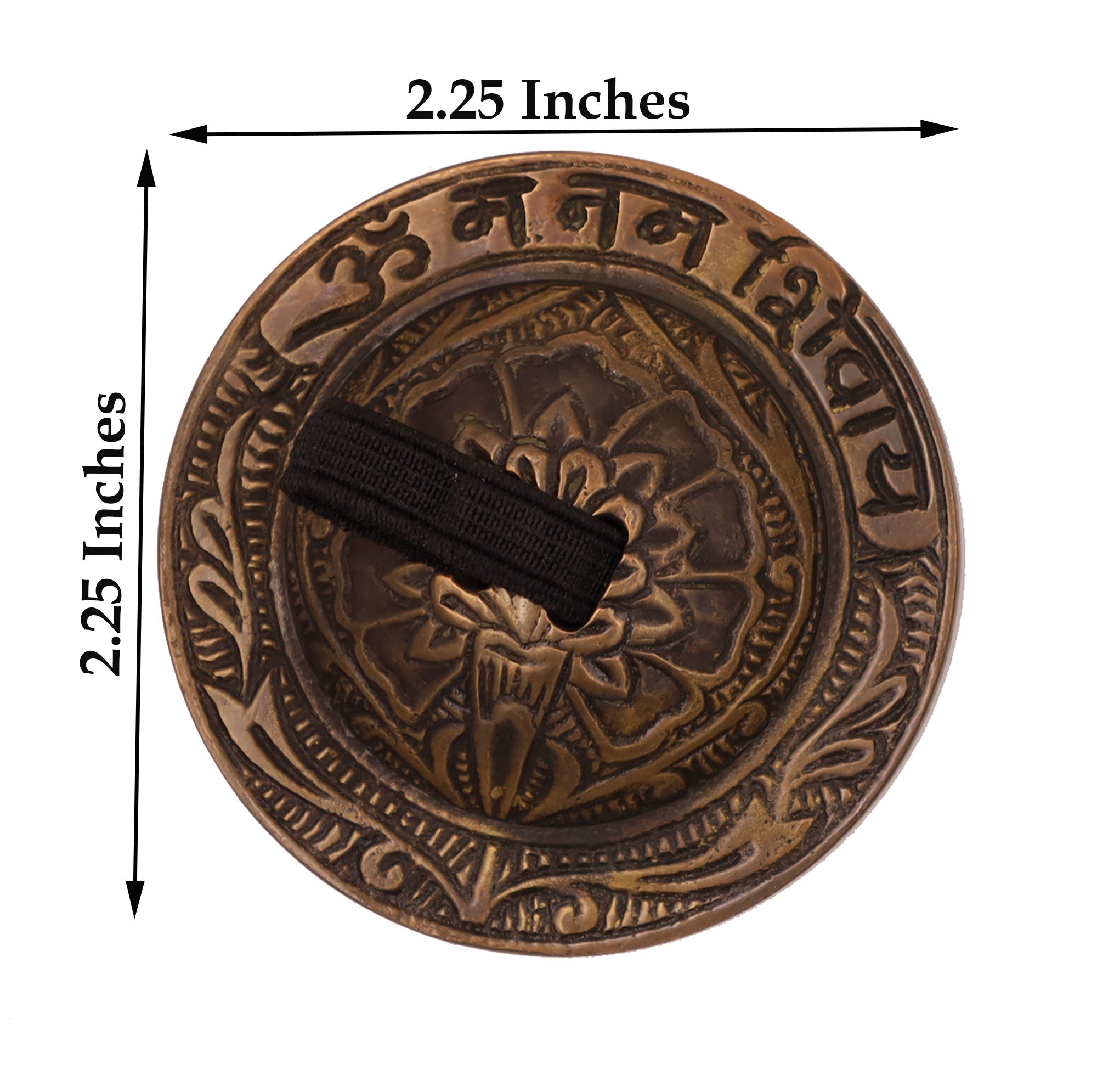 2 Pairs Brass Om Namah Shivaya Finger Cymbals Zills for Belly Dancing - DharmaObjects