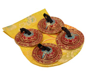 2 Pairs Brass Om Namah Shivaya Finger Cymbals Zills for Belly Dancing