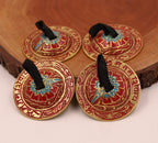 2 Pairs Brass Om Namah Shivaya Finger Cymbals Zills for Belly Dancing - DharmaObjects