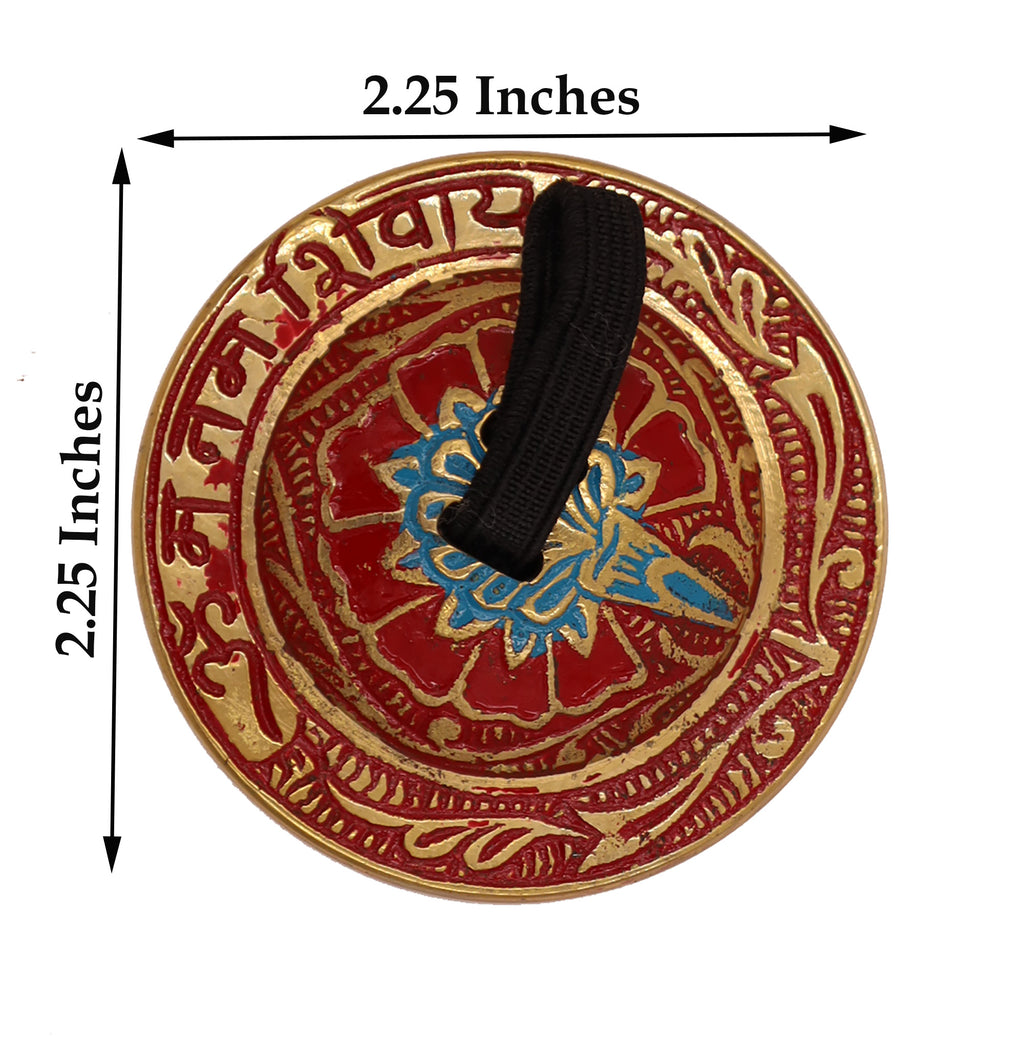 2 Pairs Brass Om Namah Shivaya Finger Cymbals Zills for Belly Dancing - DharmaObjects