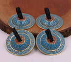 2 Pairs Brass Lotus Flower Finger Cymbals Zills for Belly Dancing