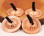 2 Pairs Brass Lotus Flower Finger Cymbals Zills for Belly Dancing