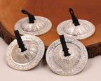 2 Pairs Brass Lotus Flower Finger Cymbals Zills for Belly Dancing
