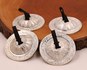 2 Pairs Brass Lotus Flower Finger Cymbals Zills for Belly Dancing