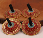 2 Pairs Brass Lotus Flower Finger Cymbals Zills for Belly Dancing