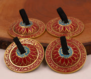 2 Pairs Brass Lotus Flower Finger Cymbals Zills for Belly Dancing
