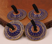 2 Pairs Brass Lotus Flower Finger Cymbals Zills for Belly Dancing