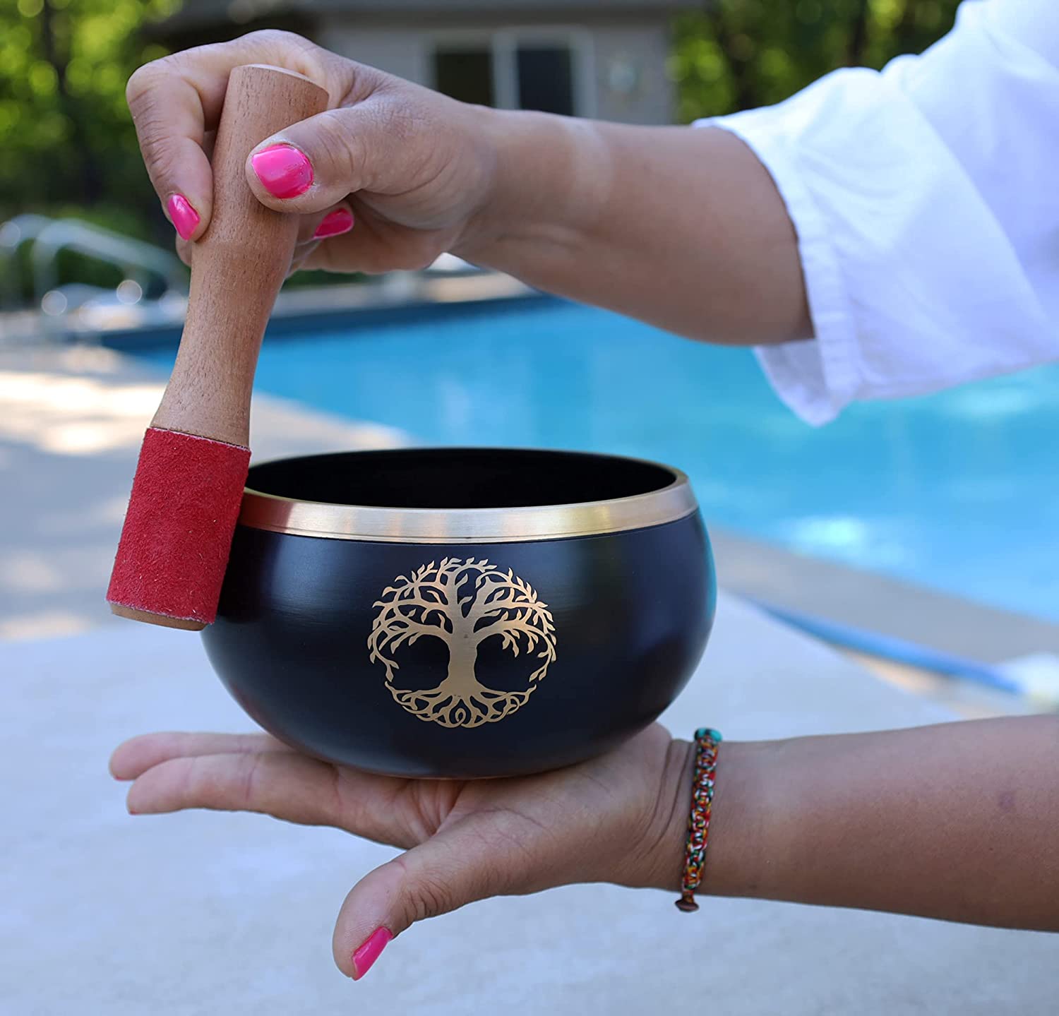Handcrafted Tibetan Singing Bowl Nepal | 6 Inch Meditation Sound Bowl with Mallet & Donut Cushion - DharmaObjects