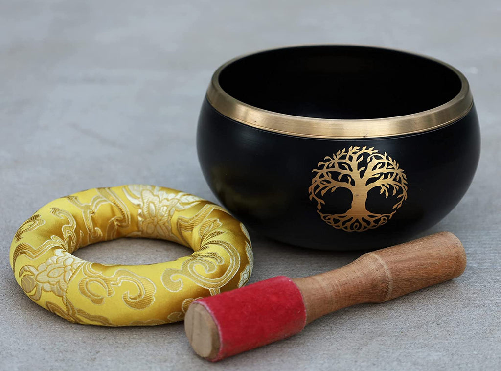 Handcrafted Tibetan Singing Bowl Nepal | 6 Inch Meditation Sound Bowl with Mallet & Donut Cushion - DharmaObjects