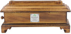 Hand Crafted Tibetan Buddhist Temple Solid Wooden Premium Incense Burner with Storage (Large) - DharmaObjects