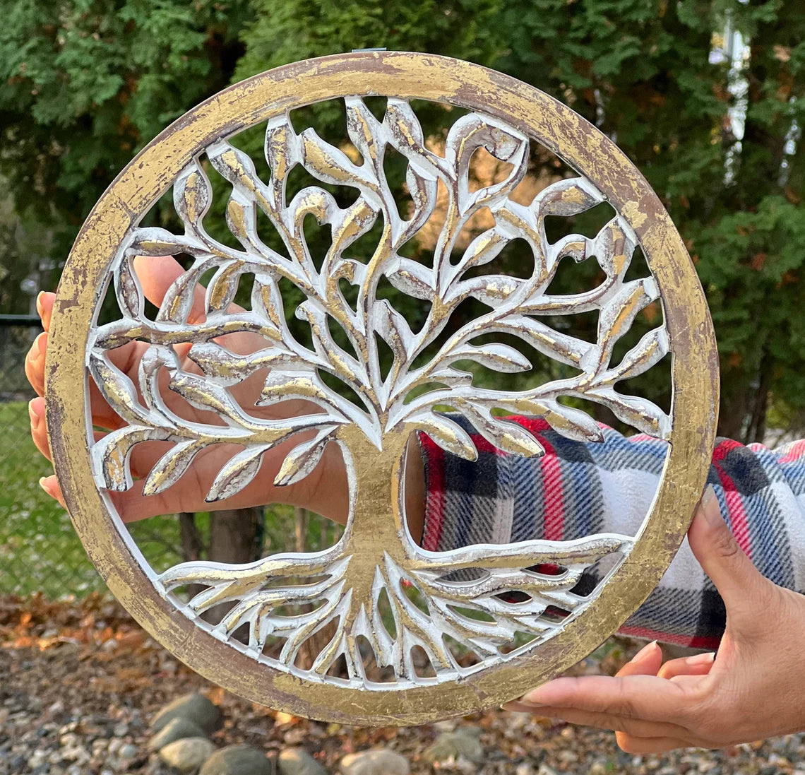 Handcrafted Wooden Tree of Life Wall Decor Hanging Art - DharmaObjects