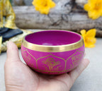 Tibetan 8 Lucky Symbols Singing Bowl Complete Set ~ With Mallet & Cushion ~ For Meditation, Chakra Healing, Prayer, Yoga