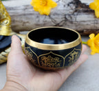 Tibetan 8 Lucky Symbols Singing Bowl Complete Set ~ With Mallet & Cushion ~ For Meditation, Chakra Healing, Prayer, Yoga