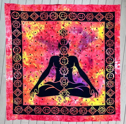 Huge 7 Chakra Wall Tapestry Hanging 80 X 80 Inches