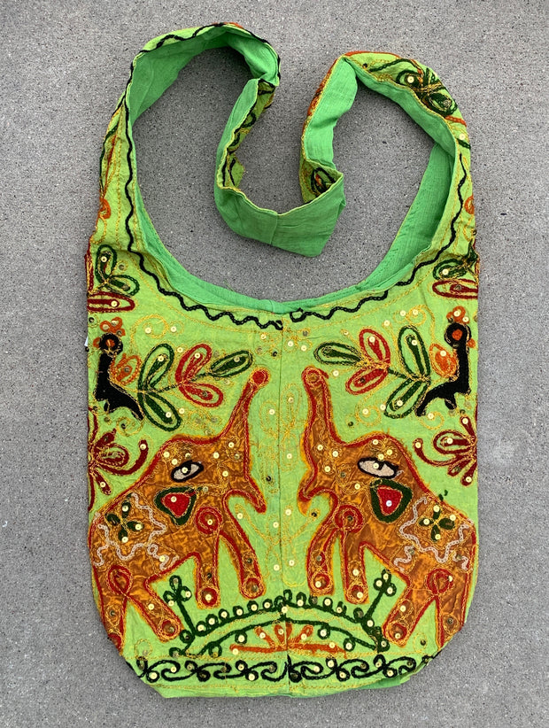 Elephants Hobo Hippie Bohemian Sling Crossbody Bag Purse