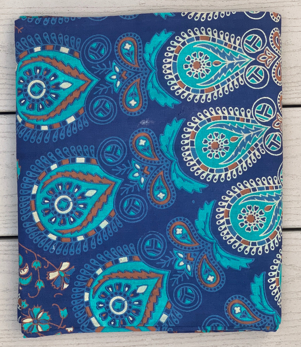 Lotus Mandala Tapestry Wall Hanging Decor 80”X50” Turquoise - DharmaObjects