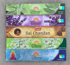 Gift Set of 5 Sai Chandan, Jasmine, Healing, Lavender and White Sage Incense Kit (incense Holder Included) - DharmaObjects