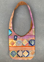 Recycled Sari Patchwork Hippie Hobo Crossbody Bag Purse