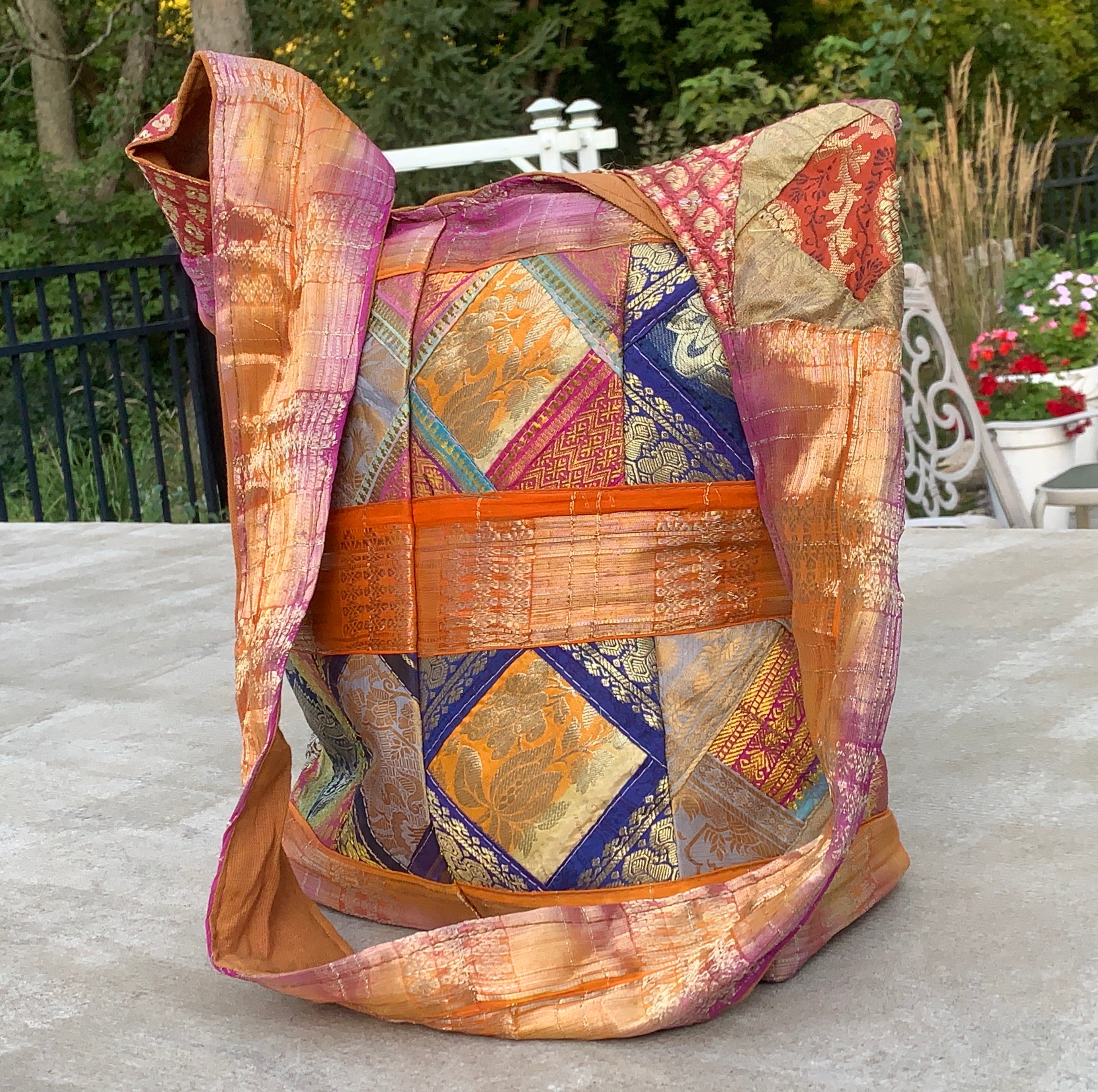 Recycled Sari Patchwork Hippie Hobo Crossbody Bag Purse - DharmaObjects