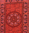 Elephant Mandala Tapestry 80”X50” Red - DharmaObjects