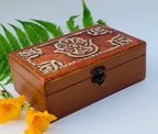 Fatima Hand Carved Jewelry Trinket Keepsake Wooden Storage Box - DharmaObjects