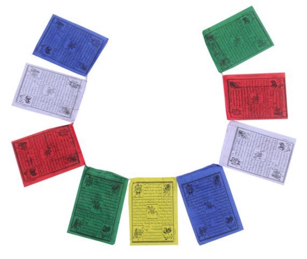 Tibetan Buddhist Prayer Flags Indoor Outdoor Wind Horse Prayer Flags - Pack of 25 Flags - DharmaObjects