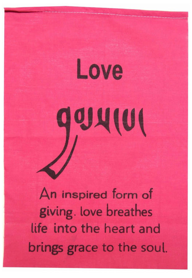 Handmade Tibetan Affirmation Prayer Flags - Peace, Happiness, Courage, Love, Tranquility, Wisdom