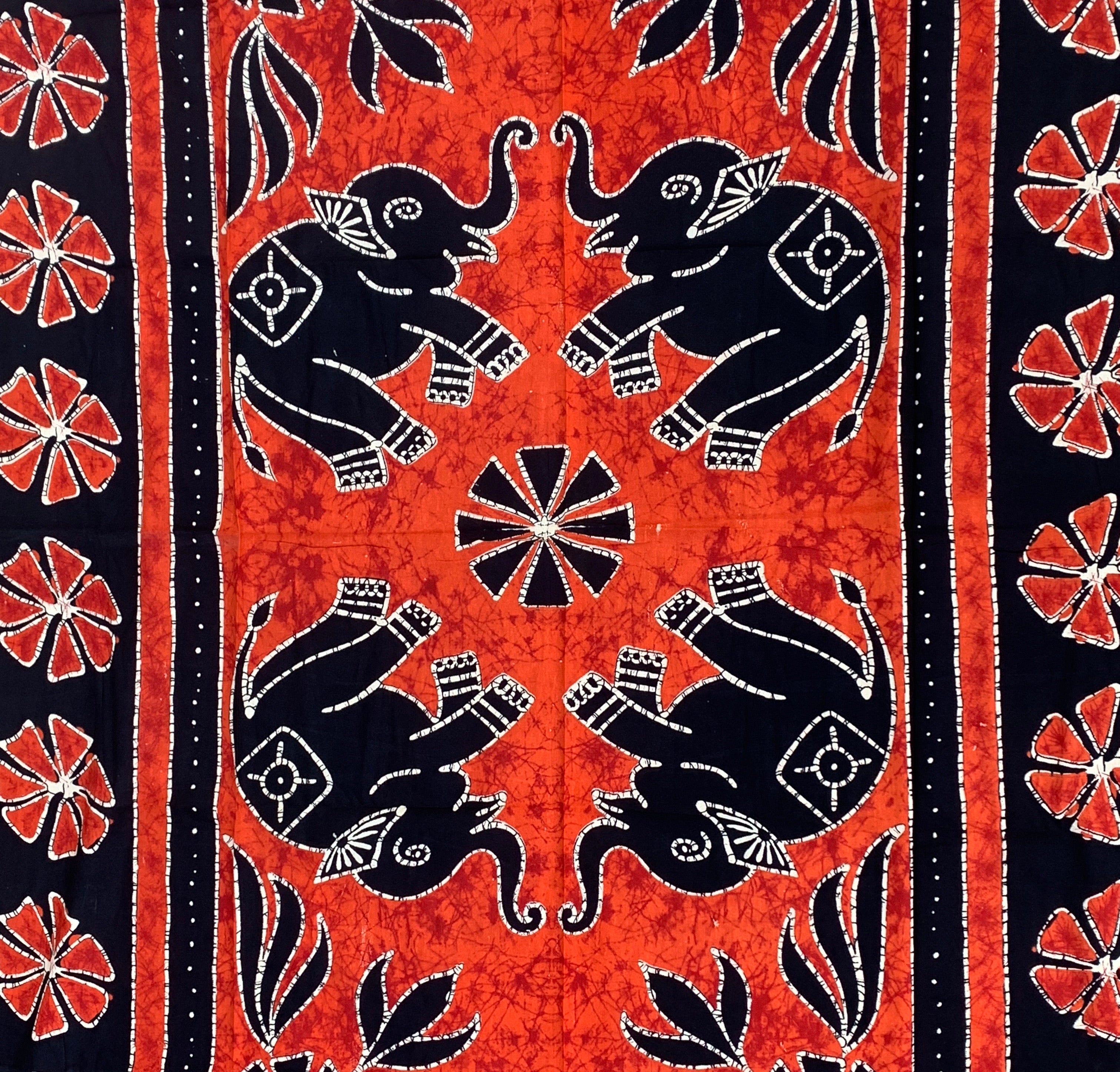 Indian Elephants Mandala Tapestry 80”X50” - DharmaObjects
