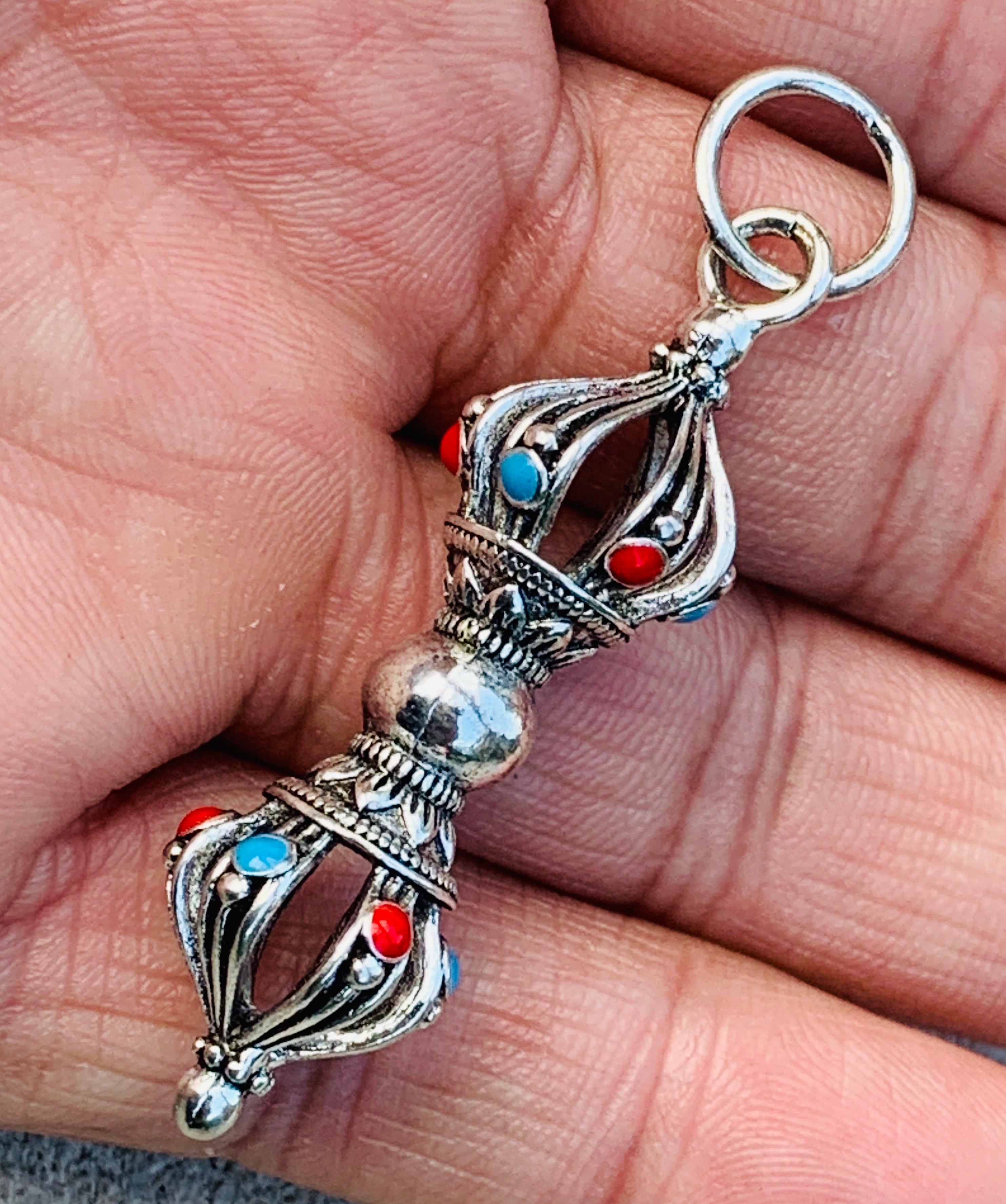 Tibetan Silver Dorjee / Dorji / Vajra Pendant - DharmaObjects