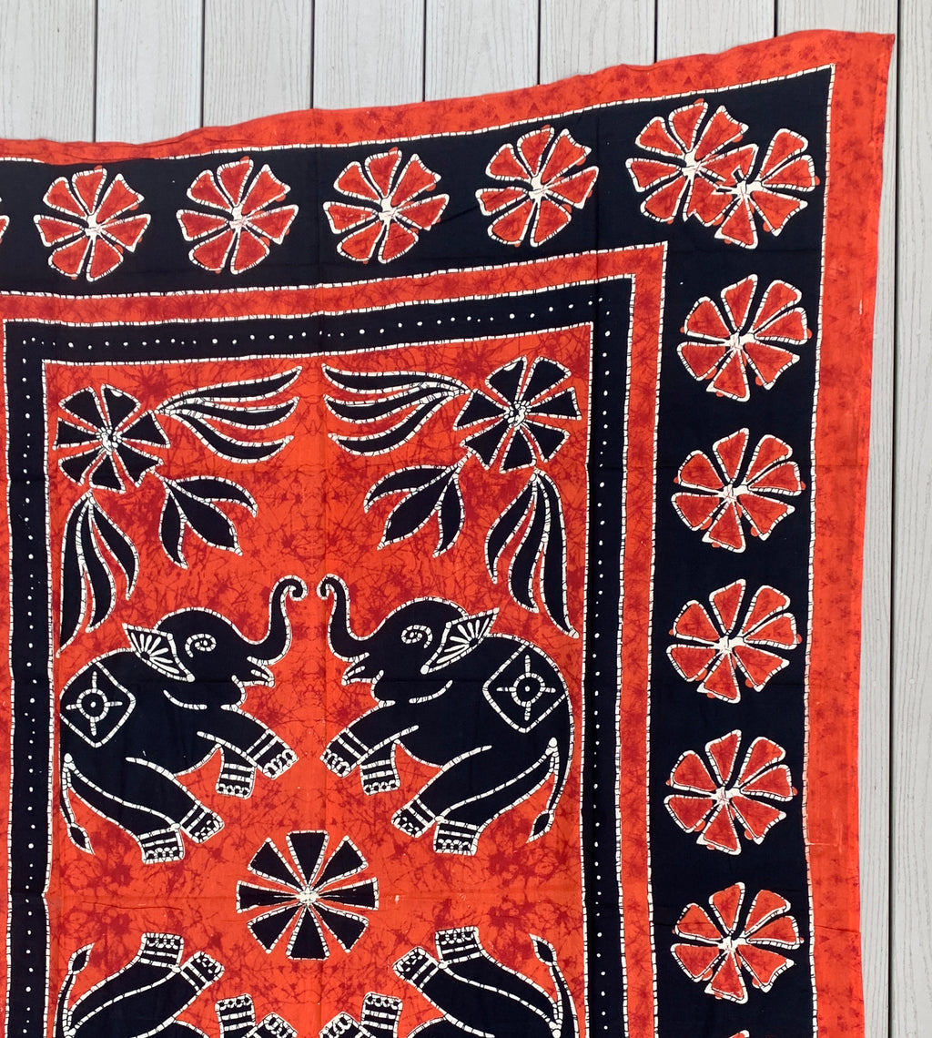 Indian Elephants Mandala Tapestry 80”X50” - DharmaObjects