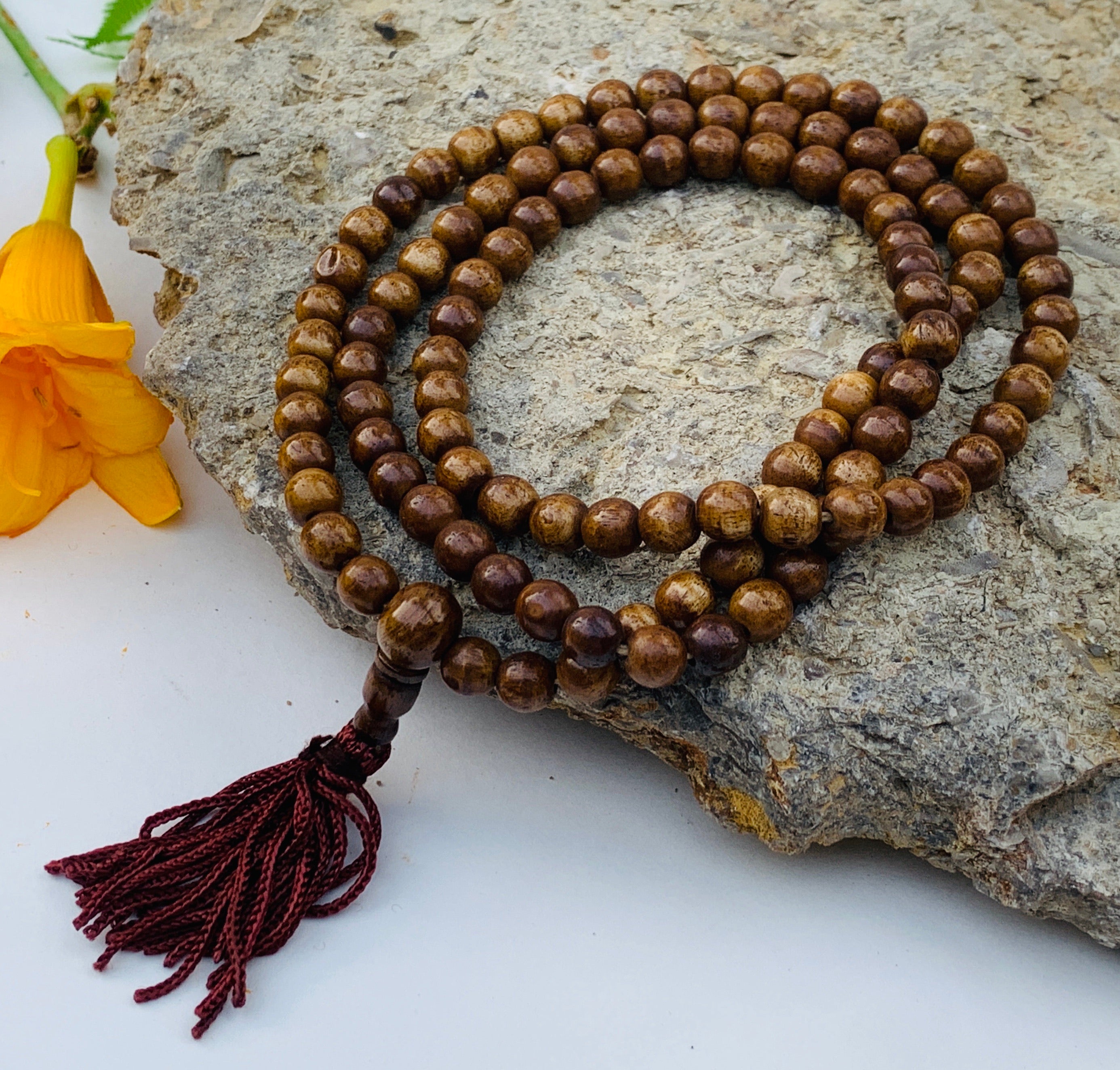 Natural Buffalo Bone 108 Beads Prayer Mala - DharmaObjects