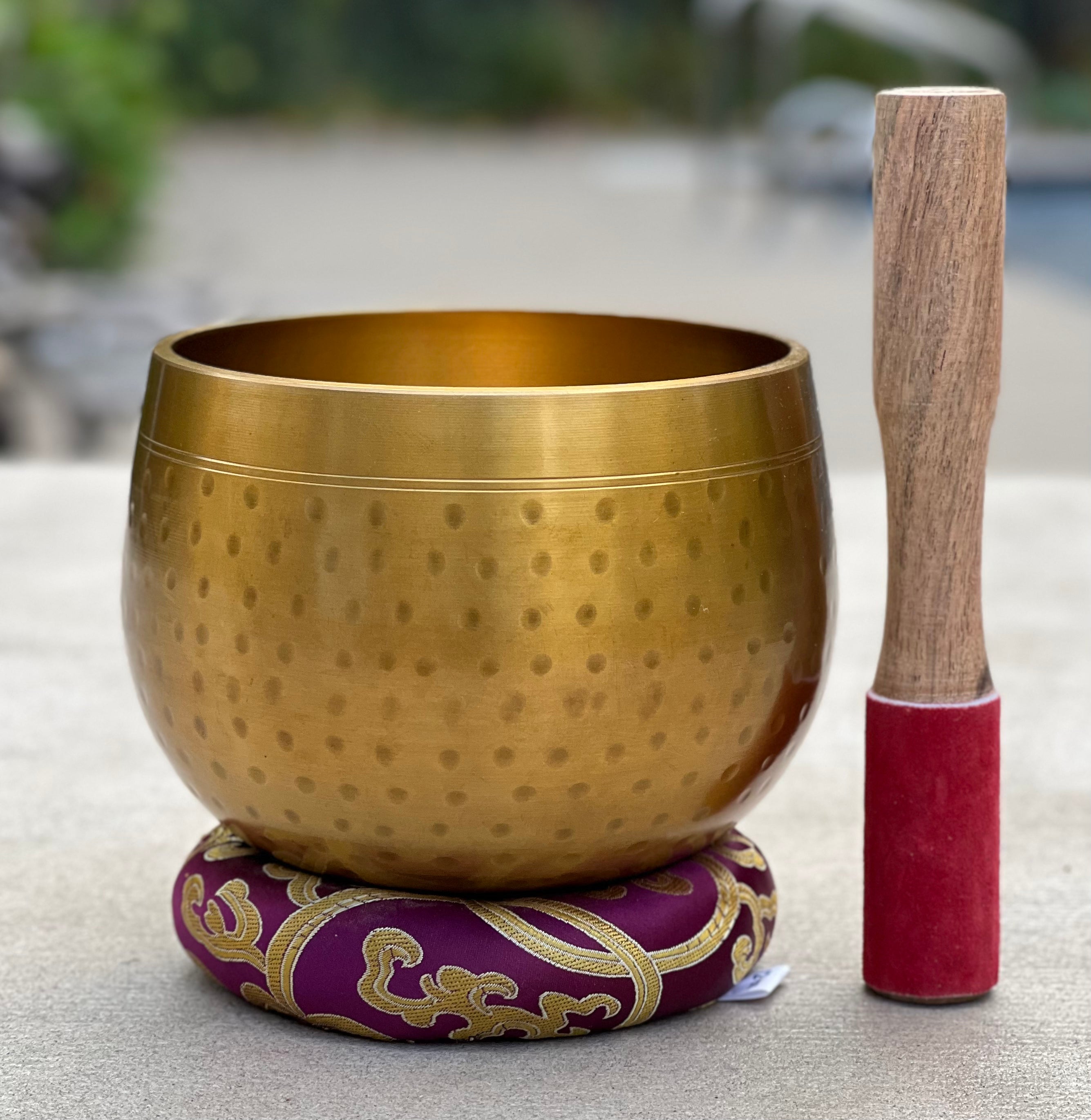 Tibetan 5.5" Pro Deep Meditation Singing Bowl Complete Set ~ Yoga, Mindfulness, Spiritual & Chakra Healing ~ - DharmaObjects