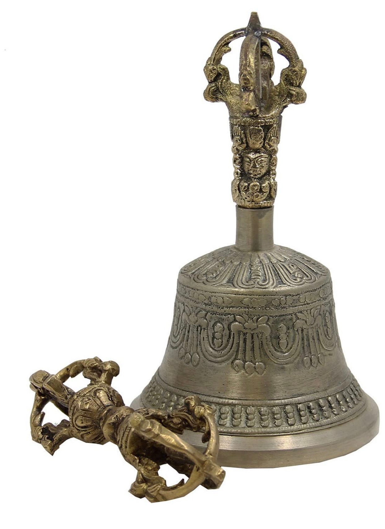 Large Tibetan Meditation BELL and DORJE Set - DharmaObjects
