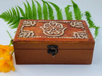 Fatima Hand Carved Jewelry Trinket Keepsake Wooden Storage Box - DharmaObjects