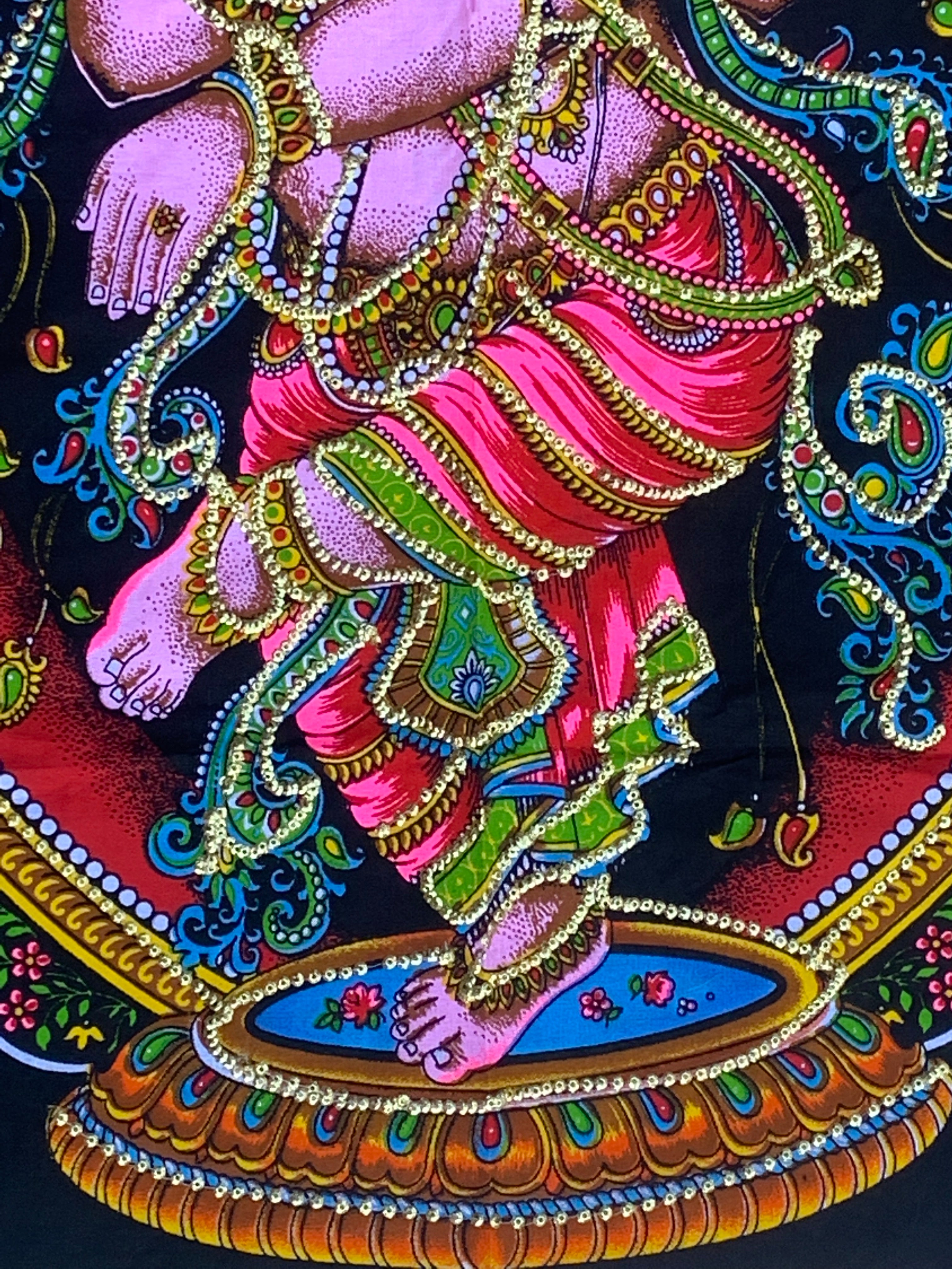 Dancing Ganesh Yoga Tapestry Wall Hanging Decor 30" X 43" - DharmaObjects