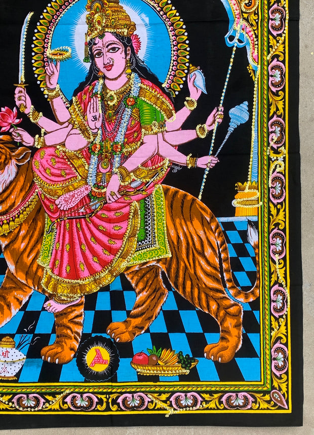 Goddess Durga Tapestry 30" X 43"