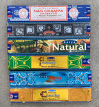 Satya Natural - Set of 6 - Nag Champa , Natural, Astha, Chandan, Super hit and Patchouli 15 Grams - DharmaObjects