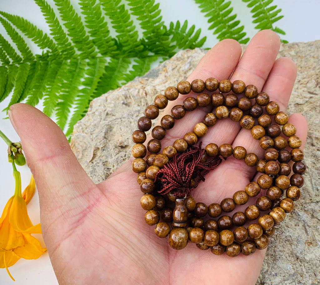 Natural Buffalo Bone 108 Beads Prayer Mala - DharmaObjects