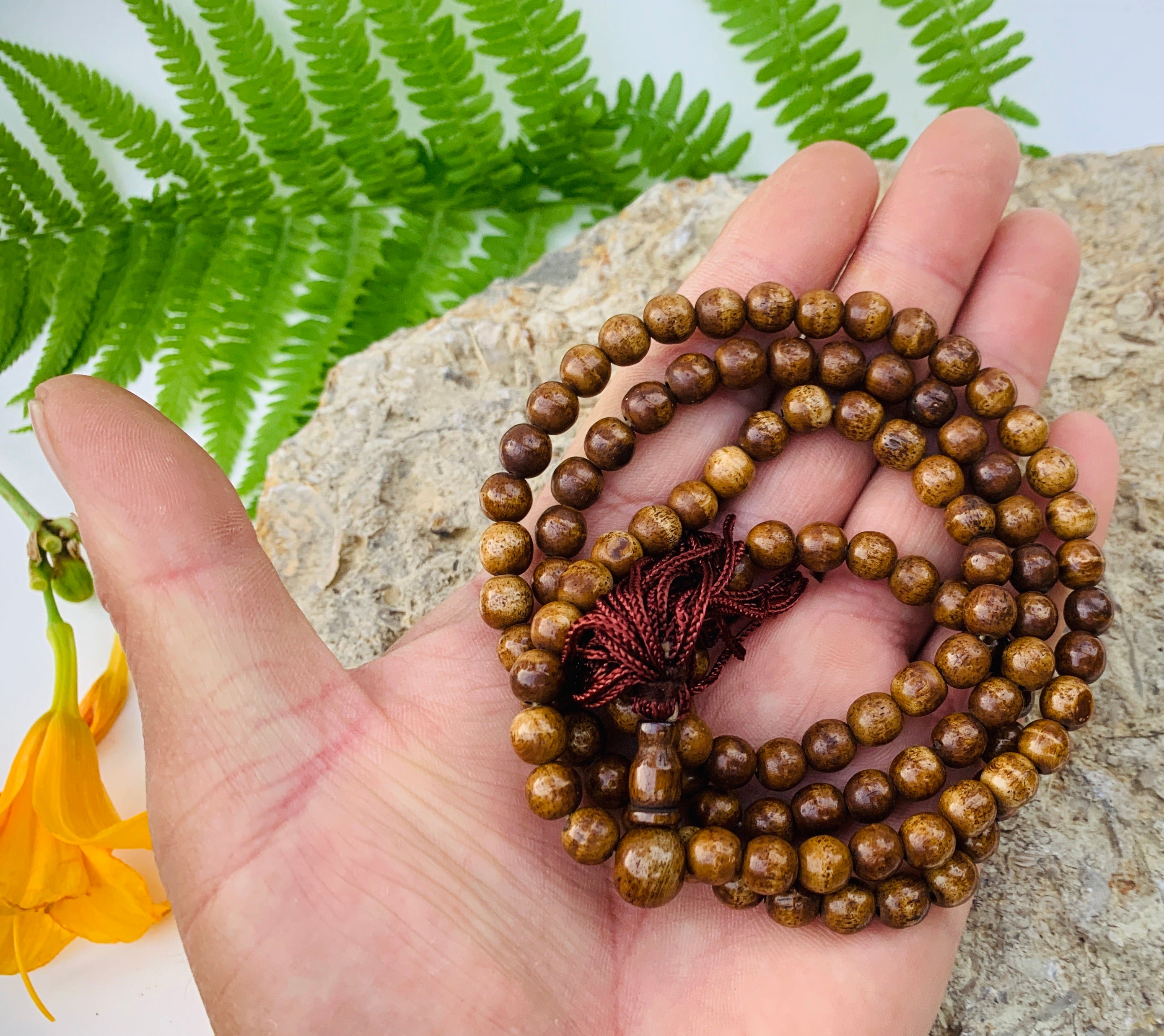 Natural Buffalo Bone 108 Beads Prayer Mala - DharmaObjects