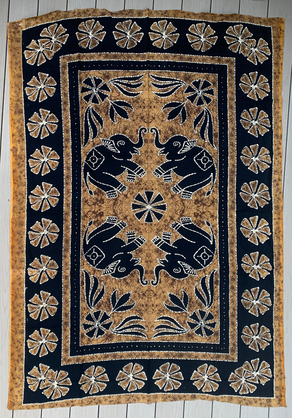 Indian Elephants Mandala Tapestry 80”X50” - DharmaObjects