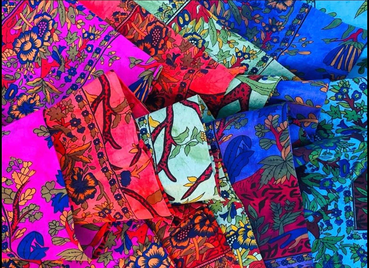 Huge Lot of 5pcs  Fabric Bundle Scraps Large Pieces 50” X 80”  Perfect For Making Homemade Face Mask - DharmaObjects