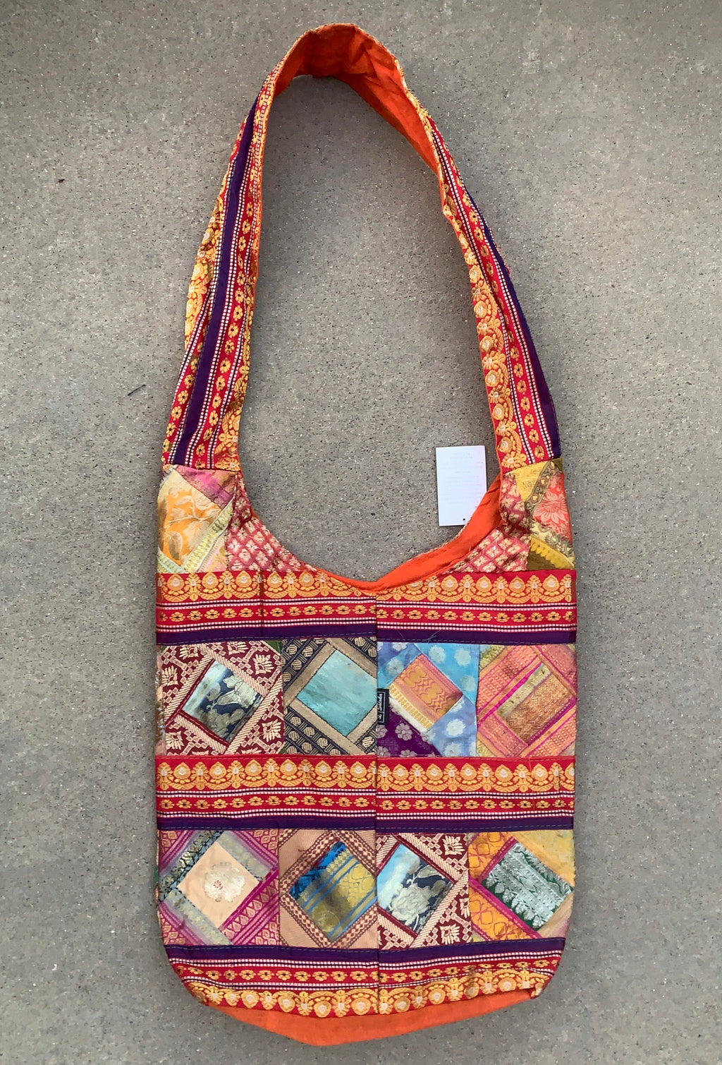 Recycled Sari Patchwork Hippie Hobo Crossbody Bag Purse - DharmaObjects